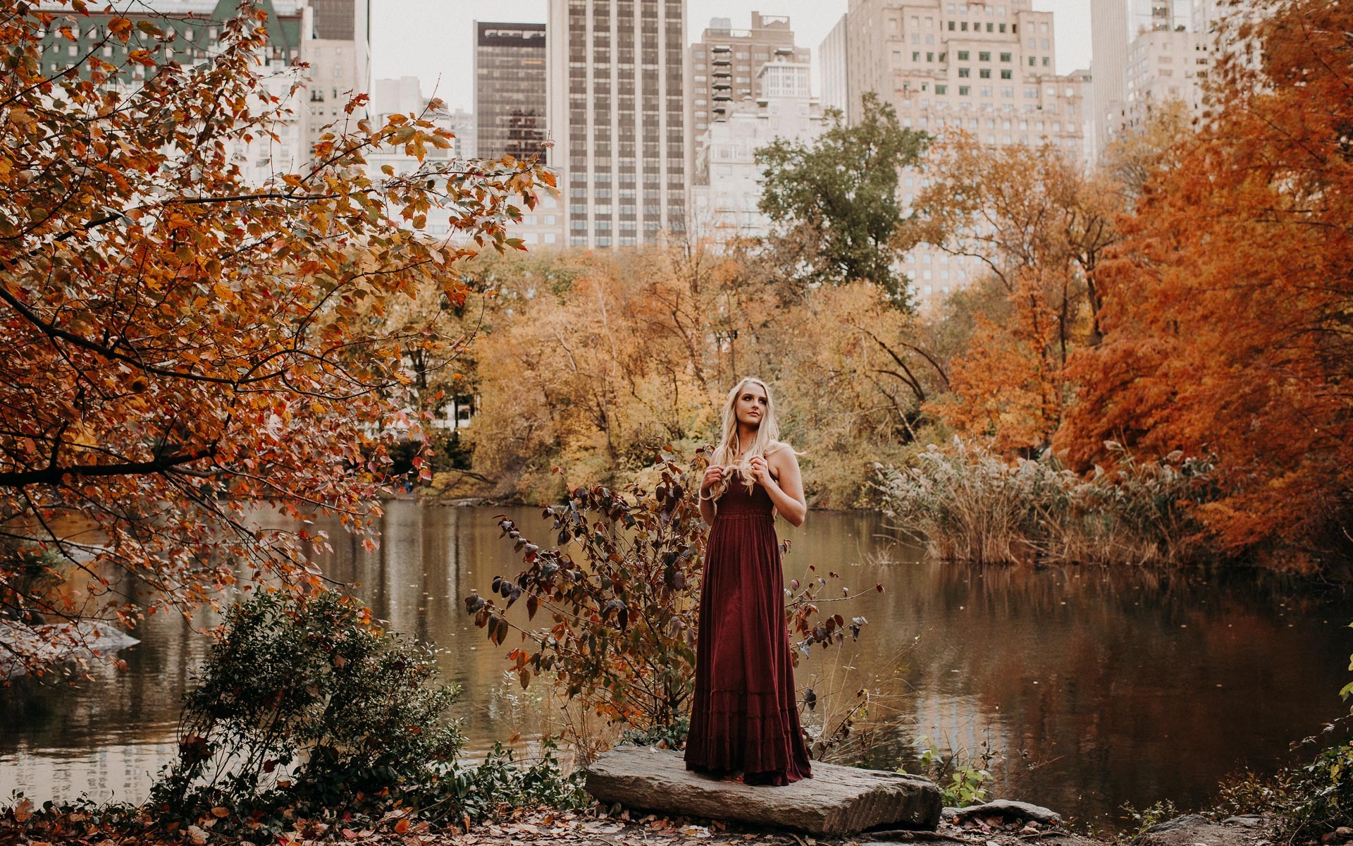 NYC fall senior portraits Alyson Edie